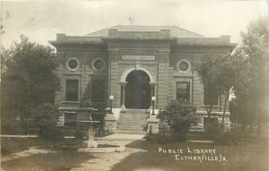 1909 Estherville Iowa Public Library Occupation RPPC Postcard 26-495