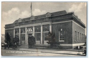 c1930's Post Office Building Street View Forrest City Arkansas AR Postcard