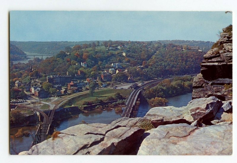 Postcard View From Maryland Heights Harpers Ferry WV Standard View Card 