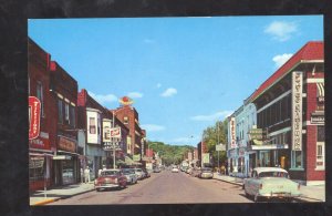 EXCELSIOR SPRINGS MISSOURI DOWNTOWN STREET SCENE 1950;s CARS STORES POSTCARD