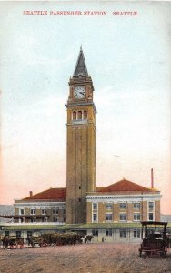 Railroad Train Depot Seattle Washington 1910c postcard