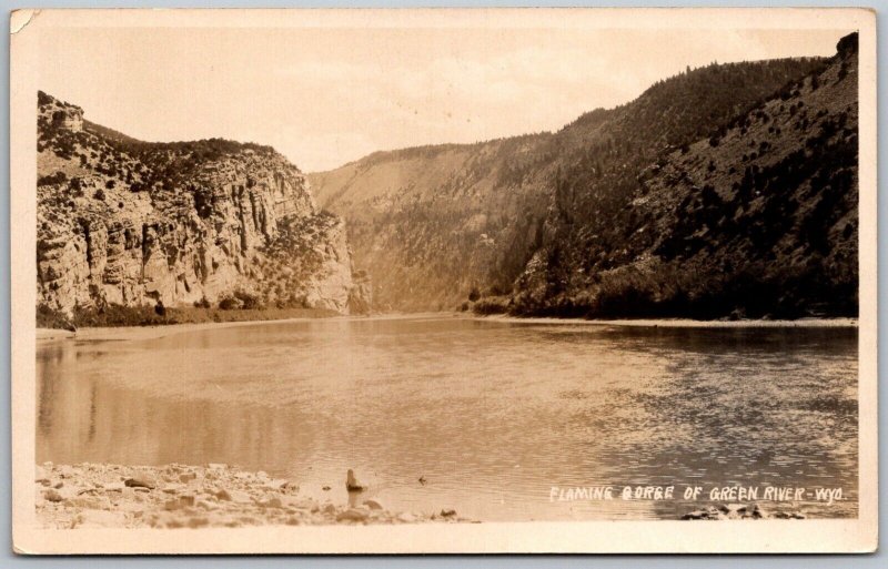 Green River Wyoming 1920s RPPC Real Photo Postcard Flaming Gorge