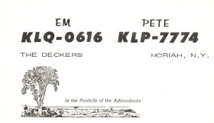Vintage Postcard Foothills Of Adirondacks Deckers Em Pete Moriah New York NY