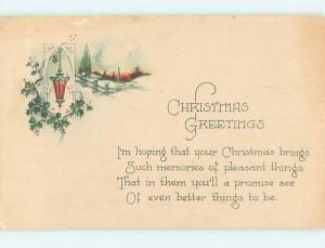 Unused Divided-Back christmas LANTERN HANDS BY THE HOLLY o4452