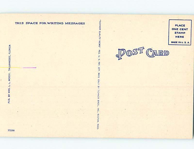 Unused Linen POST OFFICE SCENE Tallahassee Florida FL hs1295