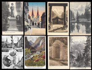 Postcard Tour of Switzerland (136) postcards Unused & Used Fresh c1900s-1930s