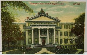 Washington County Hospital Hagerstown Md Early Glitter  Accented Postcard A6