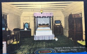 Florida St Augustine Historical Society Bedroom Vintage Postcard