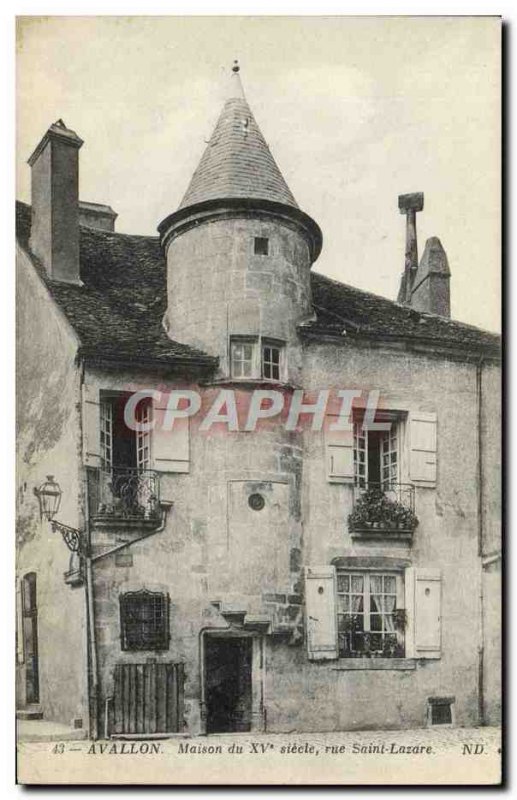 Old Postcard Avallon House 15th Century Rue Saint Lazare