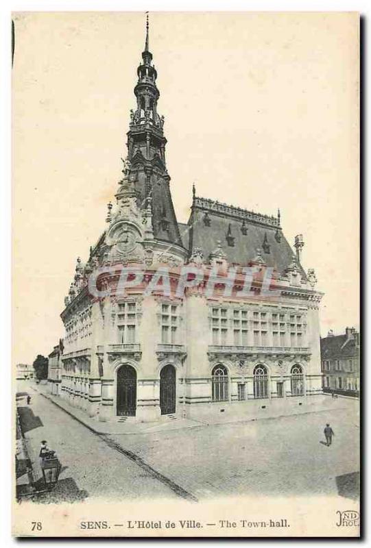 Old Postcard The Sens Town Hall