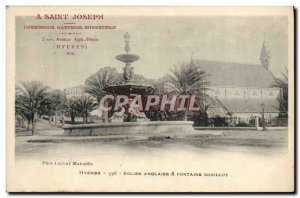 Old Postcard Hyeres Church English Fontaine Godillot