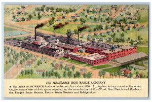 Beaver Dam Wisconsin WI Postcard The Malleable Iron Range Company View c1940's