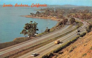 SANTA BARBARA, California CA  HIGHWAY 101 & CRESCENT COASTLINE Vintage  Postcard