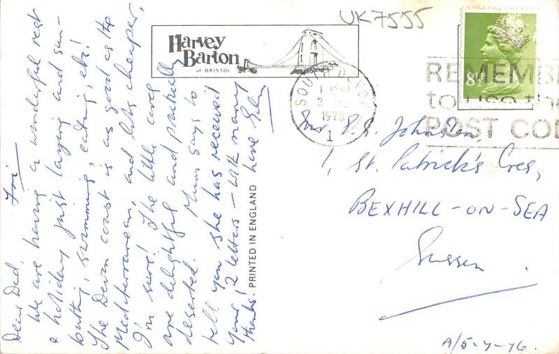 uk7555 greetings from south devon uk