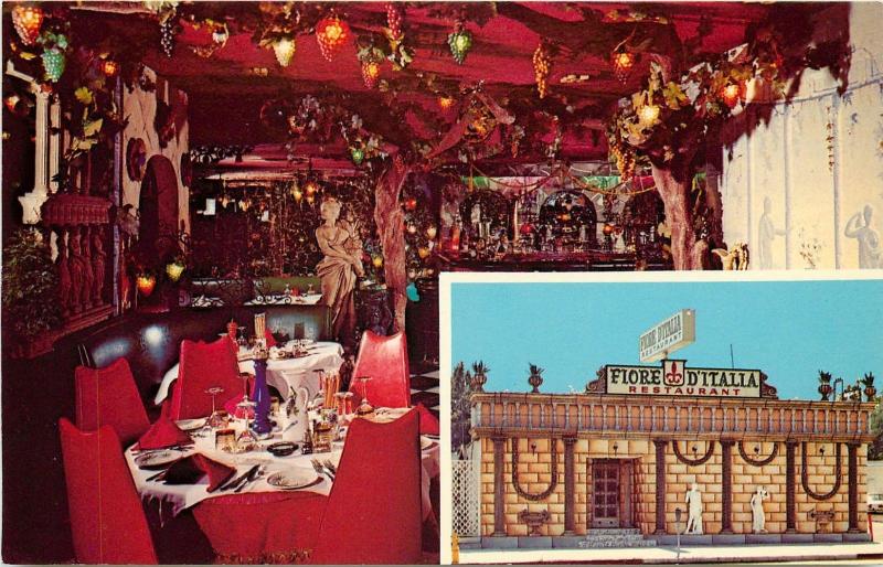 Vintage Postcard Fiore D'Italia Restaurant 14928 Ventura Blvd Sherman Oaks CA