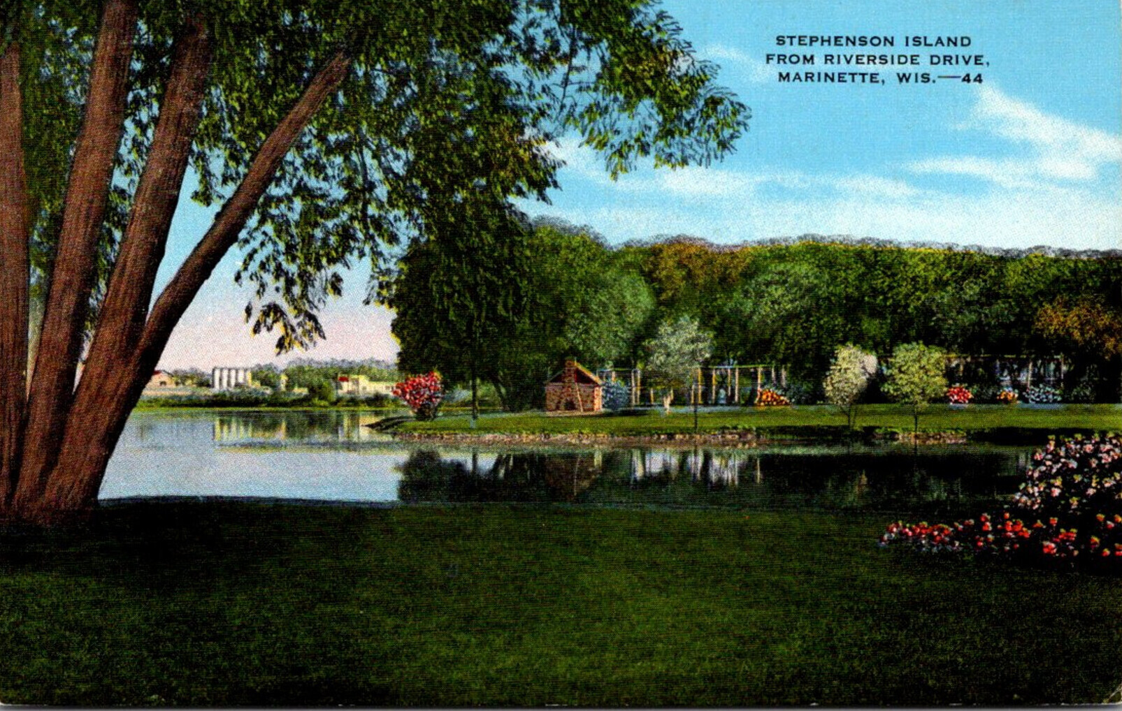 Wisconsin Stephenson Island From Riverside Drive 1946