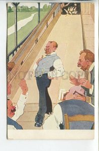 461867 SOYER Drunk Sportsman BOWLING Sport COMIC Vintage postcard