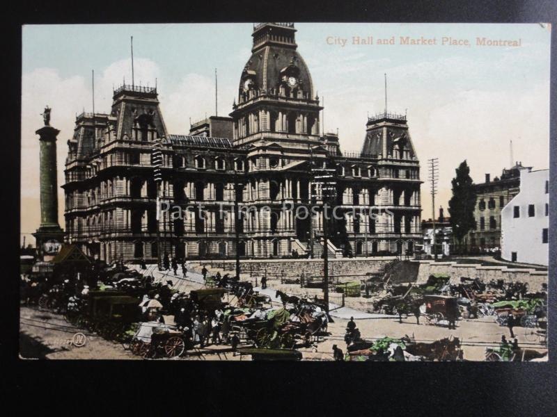 Canada MONTREAL City Hall & Market Place c1904 - Old Postcard