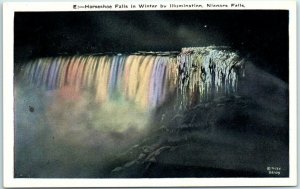 M-23071 Horseshoe Falls in Winter by illumination Niagara Fall Canada