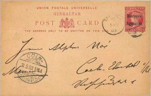 Entier Postal Stationery Postal Britain Great Britain to Morocco in 1903 Koel...