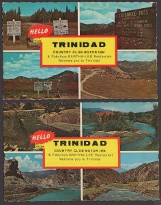 Lot of 2 Colorado TRINIDAD Country Club Motor Inn MultiViews ~ Chrome