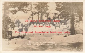 CA, Larsen County, California, RPPC, Elk, Deer In Winter, Thompson Photo