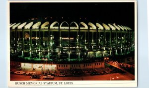 Busch Memorial Stadium at Night St Louis Missouri Postcard