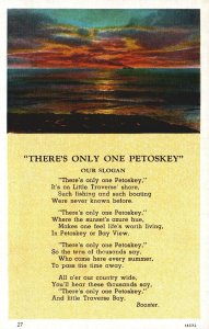 VINTAGE POSTCARD SLOGAN POETRY THERE'S ONLY ONE PETOSKEY LINEN