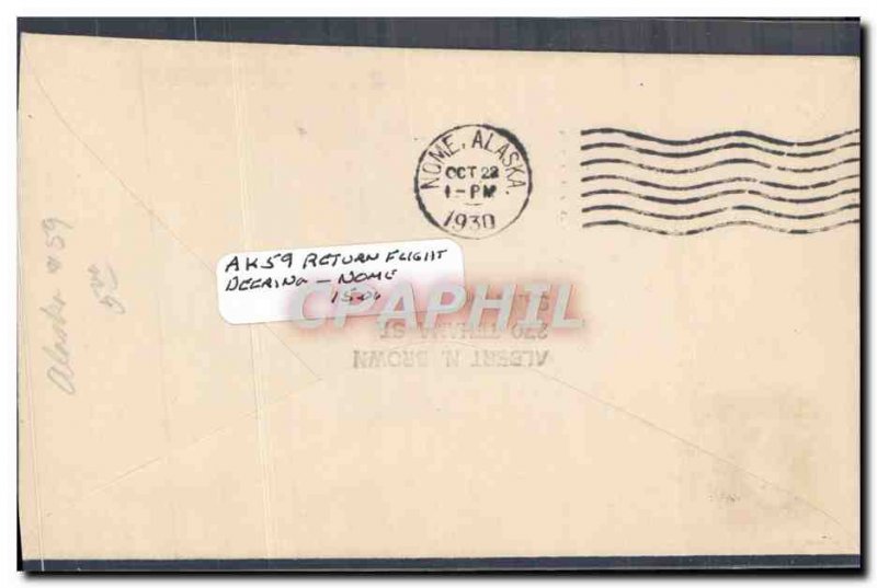 Letter USA Return Flight Beering Nome Alaska 18 October 1930