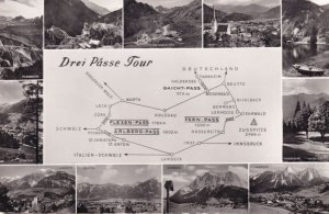 Drei Passe Tour KTV Chizzali Austria Map Old Real Photo Postcard