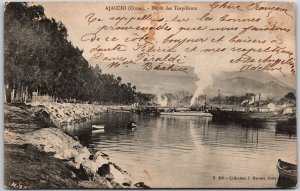 Ajaccio (Corse) Depot Des Torpilleurs France Harbor Mountain Postcard