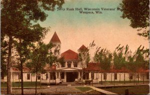 Hand Colored PC Jerry Rusk Hall, Wisconsin Veterans' Home in Waupaca Wisconsin