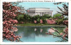 Lincoln Memorial From Across Potomac Washington DC WB Postcard VTG UNP Garrison 