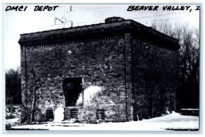 c1954 DMCI Depot Beaver Valley Iowa IA Train Depot Station RPPC Photo Postcard