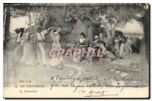 Old Postcard En Provence La Farandole