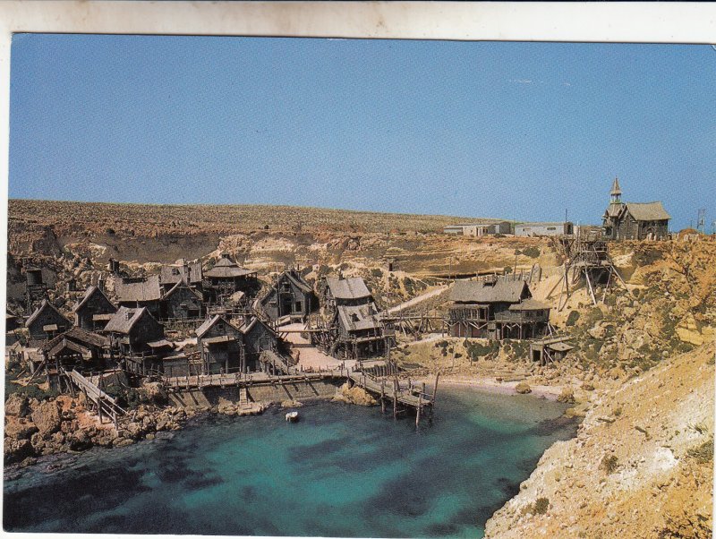 P1881 vintage postcard malta anchor bay popeye village holywood film location