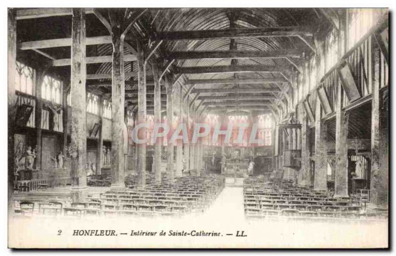 Postcard Old Honfleur inside St. Catherine