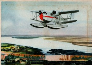 Fleet 50-K Water Plane Aircraft Vintage Postcard BS16