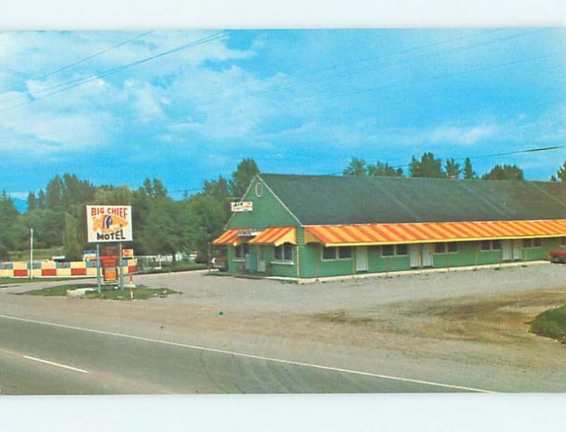 Unused Pre-1980 BIG CHIEF MOTEL Kalispell Montana MT n7821