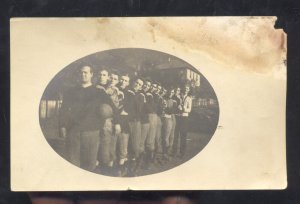 RPPC HINTON WEST VIRGINIA HIGH SCHOOL FOOTBALL TEAM 1911 REAL PHOTO POSTCARD