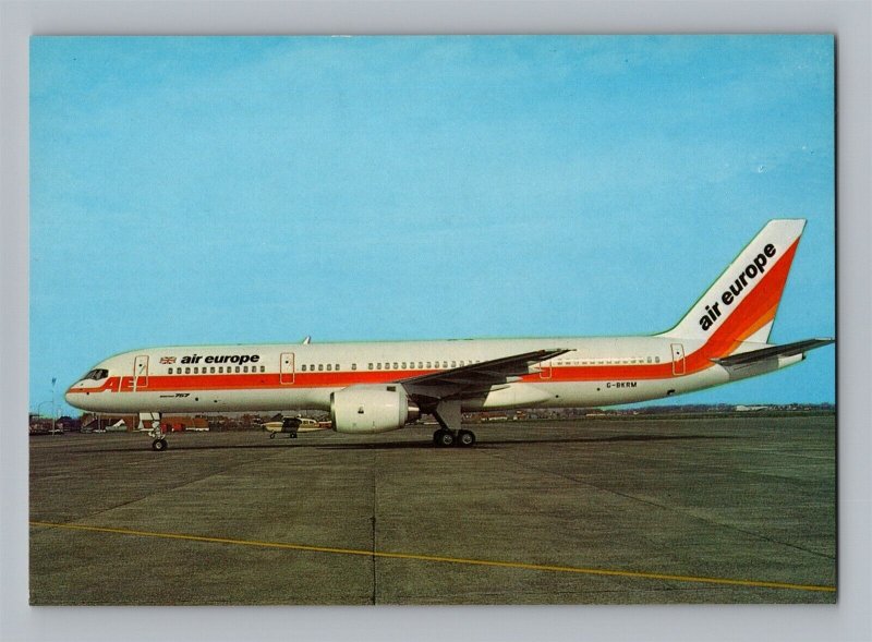 Aviation Airplane Postcard Air Europe Airlines Boeing 757-236 Moskal M10