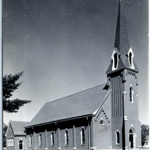 c1950s Marengo, IA RPPC Catholic Church Building Chapel Bell Tower Photo PC A110