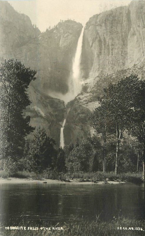 Postcard RPPC California Yosemite Falls River NP Pillsbury #1034 23-3996