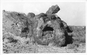 Arizona Frasher Petrified Hollow Log Monument 1930s RPPC Photo Postcard 6891