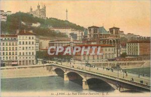 Old Postcard Lyon Tilsit Bridge and Fourviere