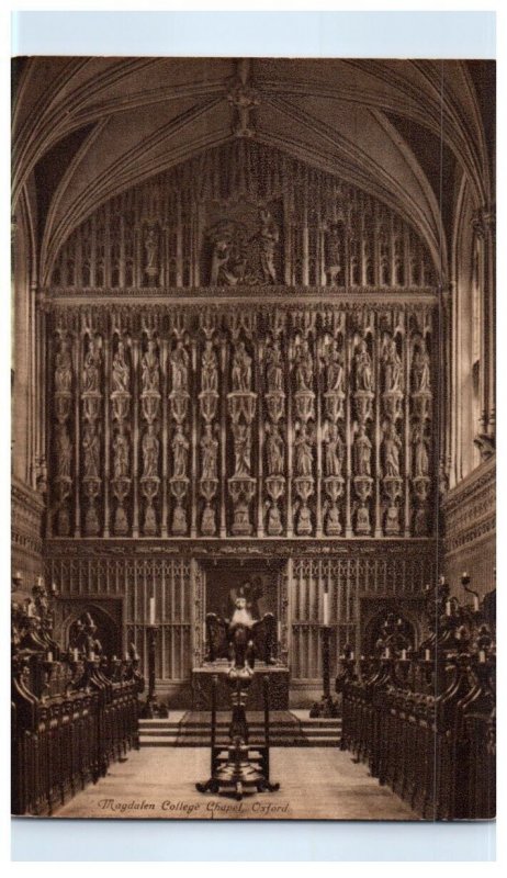 Magdalen College Chapel Oxford England Black And White Postcard