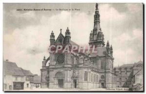 Old Postcard Sainte Anne of Auray's Basilica and Square Ia