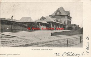 MA, Springfield, Massachusetts, Union Railroad Station, Entrance, 1905 PM