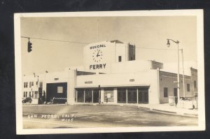 RPPC SAN PEDRO CALIFORNIA MUNICIPAL FERRY DOWNTOWN VINTAGE REAL PHOTO POSTCARD