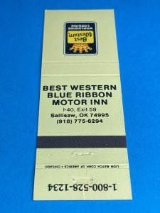 Matchbook Cover - Best Western Blue Ribbon Motor Inn Sallisaw, Oklahoma Ok MB160